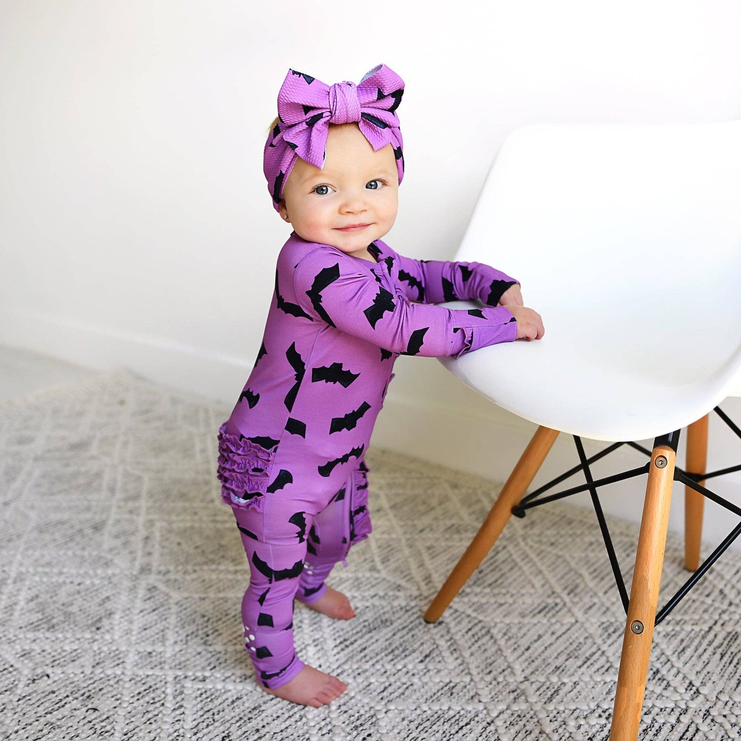 Echo Purple Bats RUFFLE ZIP