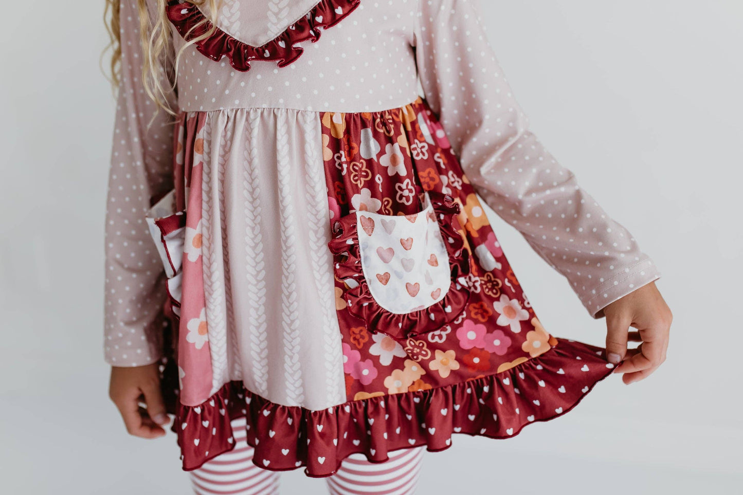 Floral Bell Bottom Ruffle Pant Set