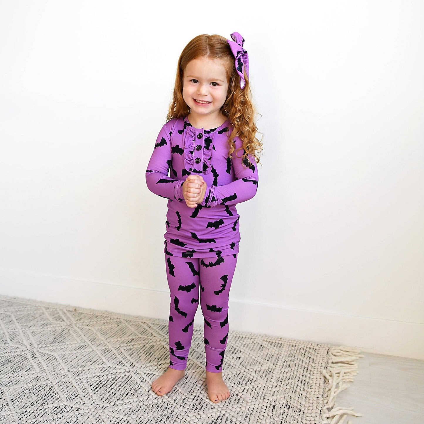 Echo Purple Bat RUFFLE TWO PIECE