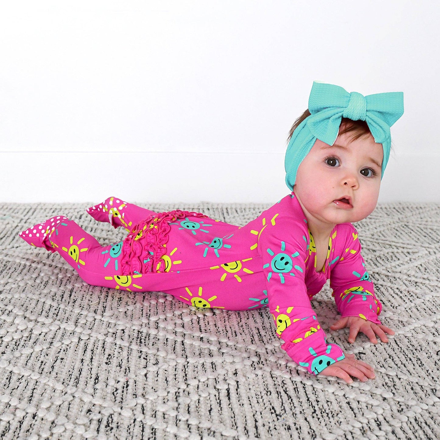 Brittany Smiley Face Ruffle Zip
