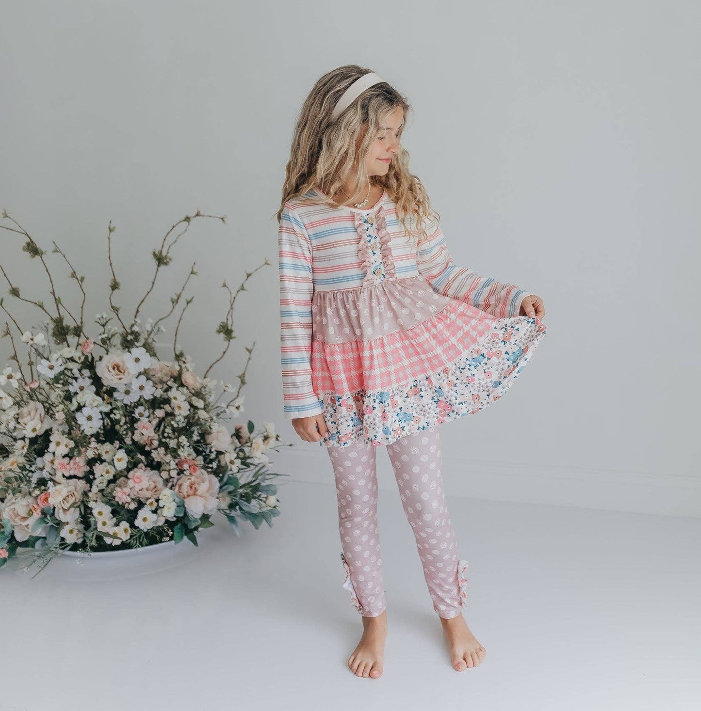 Ruffle Button Legging Set