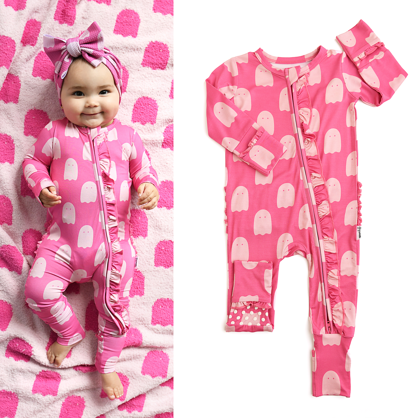 Draven Pink Ghost RUFFLE ZIP