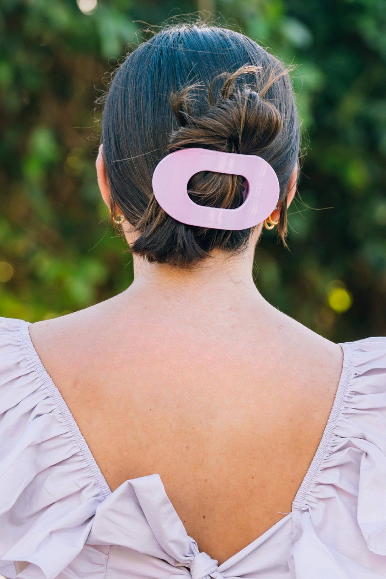 Round Flat Hair Clip Springtime Sparkle