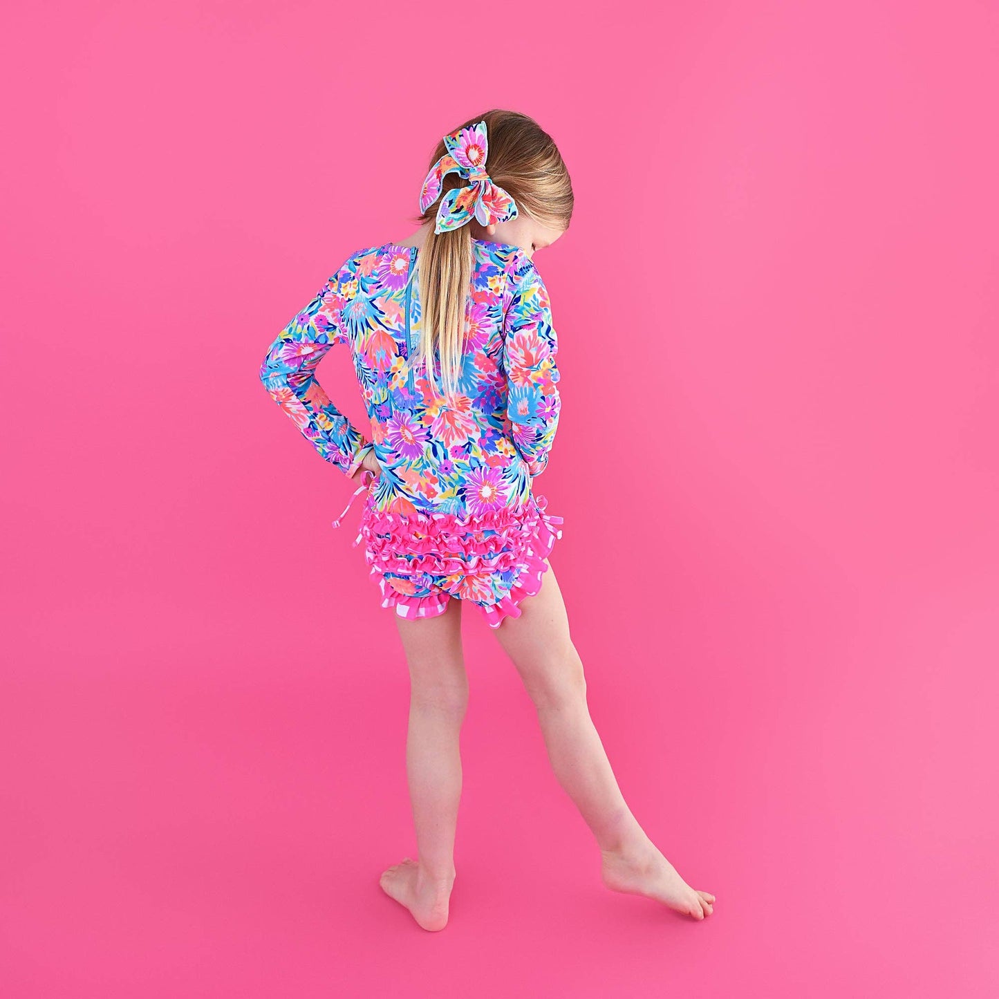 Megan Floral LONG SLEEVE RASH GUARD SWIMSUIT