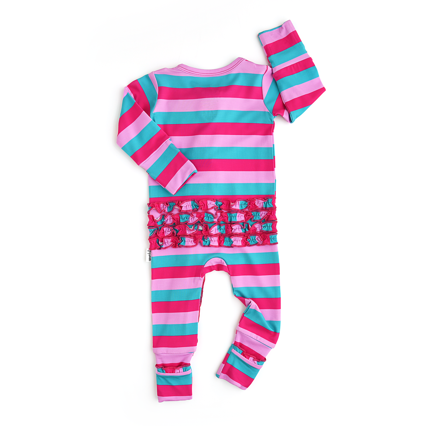 Maddie Stripe Ruffle Zip