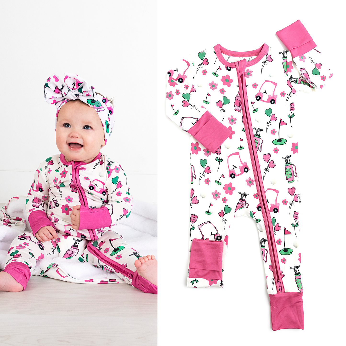 Lexi Pink Golf Zip