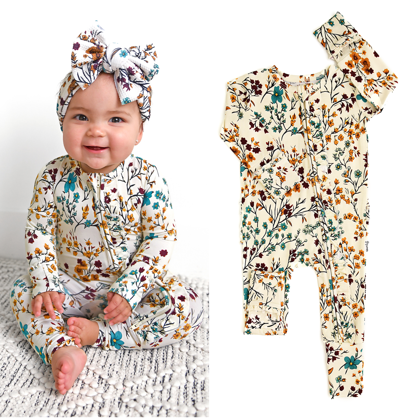 Maren Floral RUFFLE ZIP