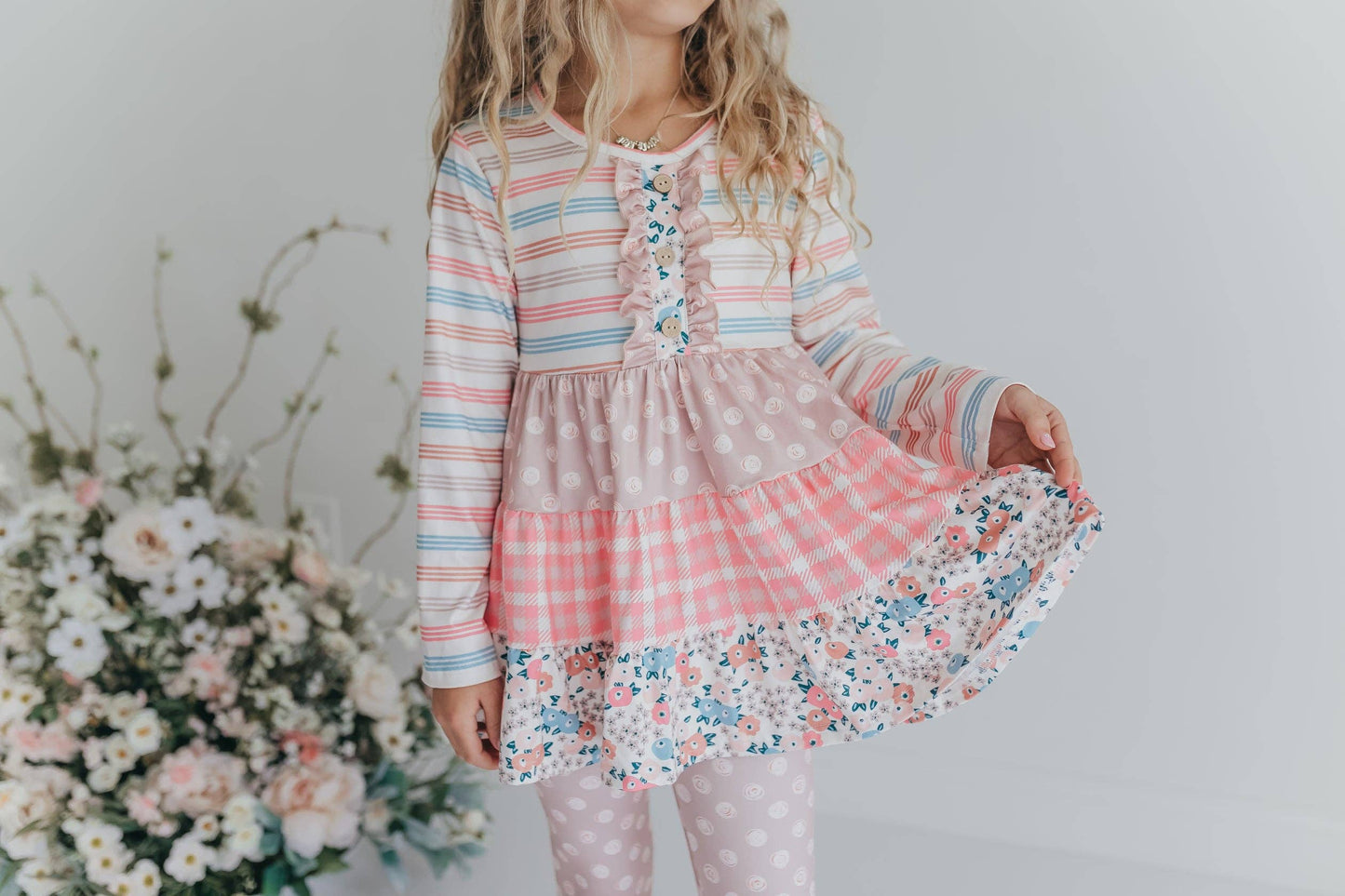 Ruffle Button Legging Set