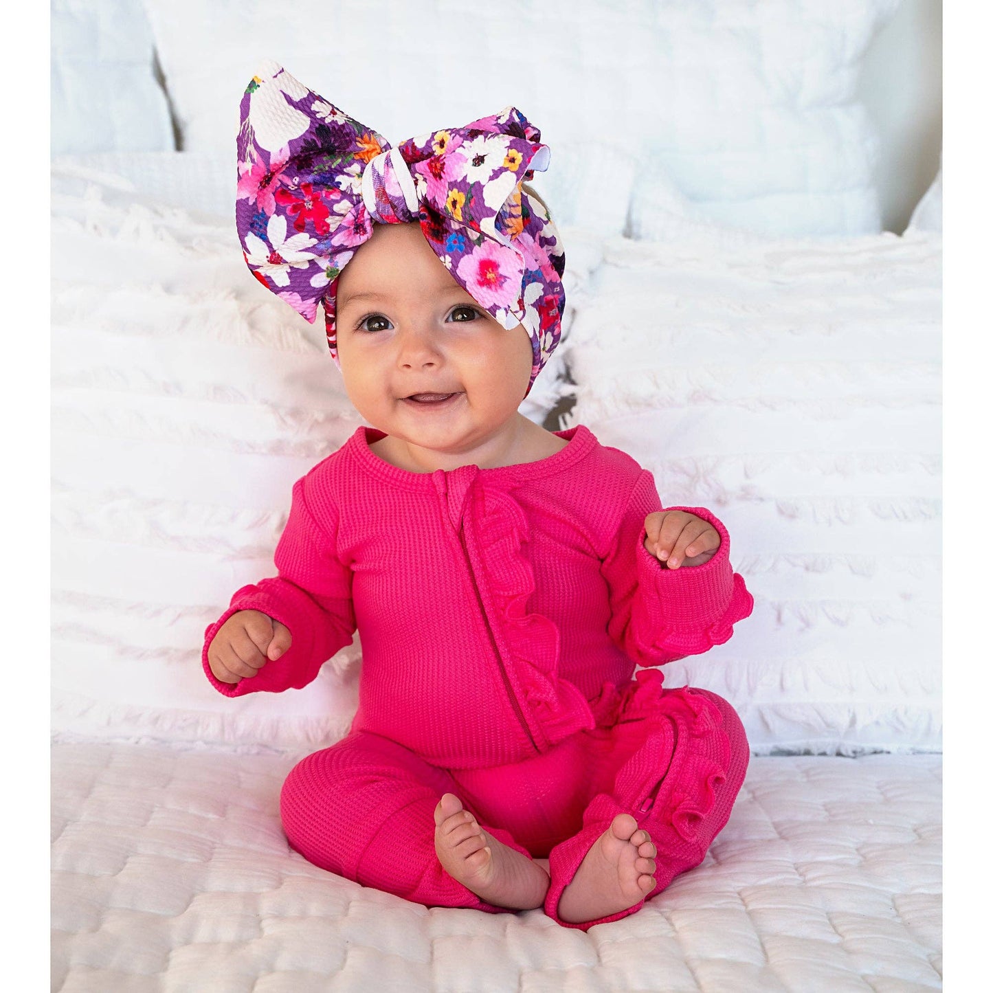 Raspberry Ruffle Zip