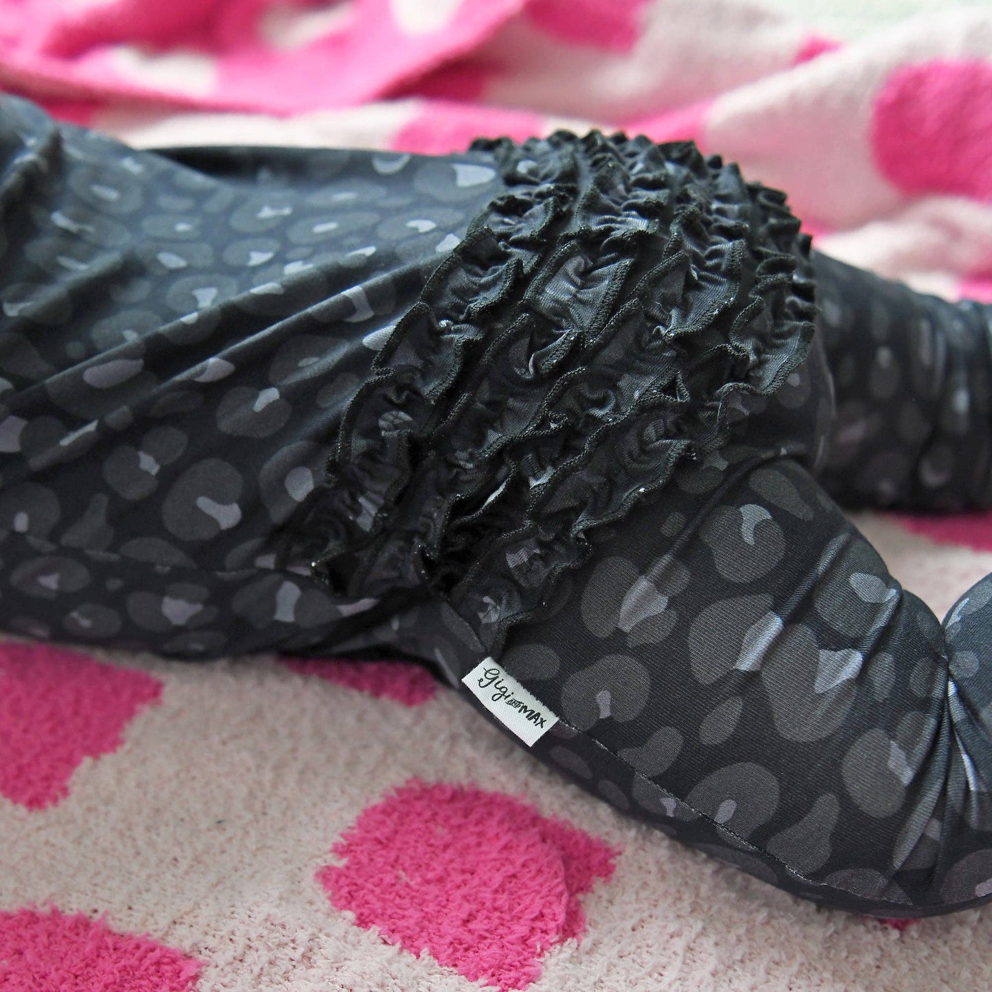 Ash Black Leopard RUFFLE ZIP