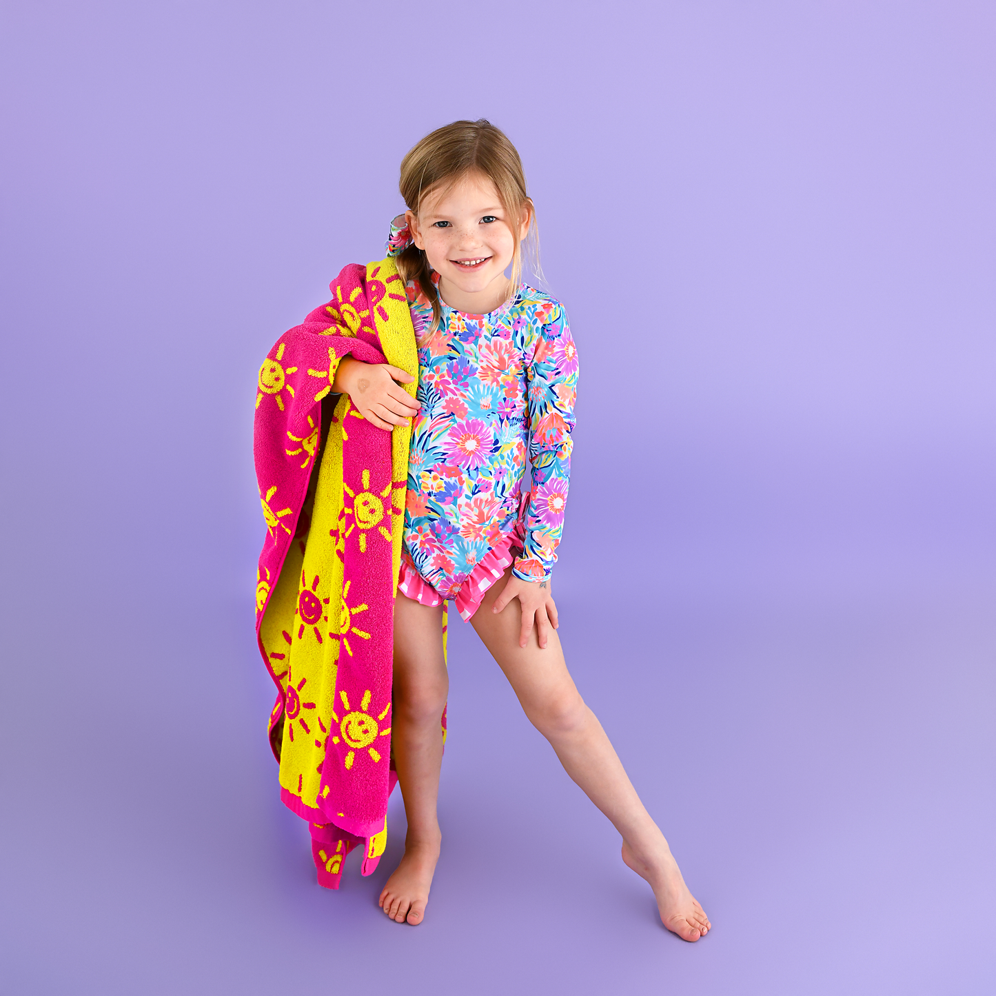 Megan Floral LONG SLEEVE RASH GUARD SWIMSUIT