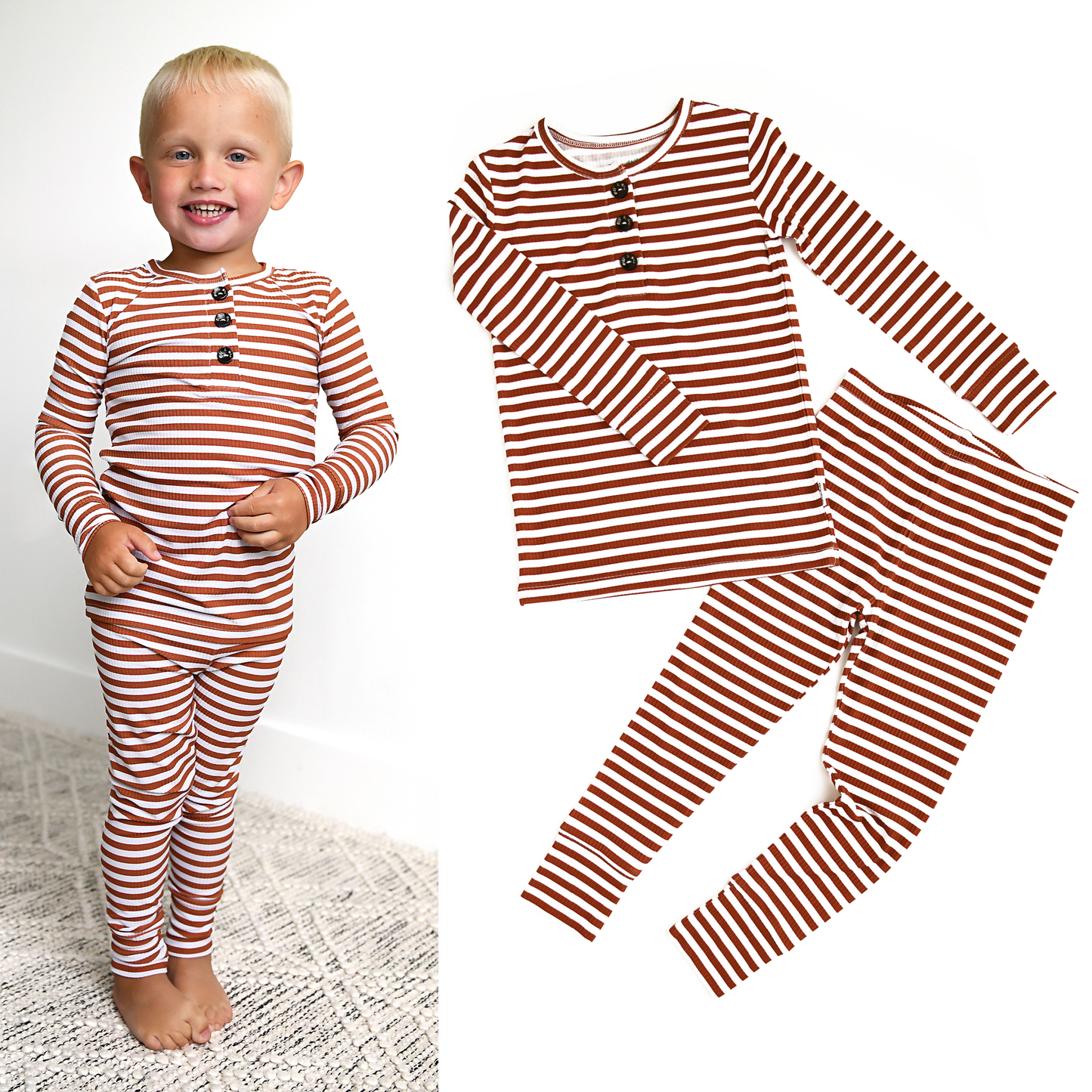 Chase Brown Ribbed TWO PIECE