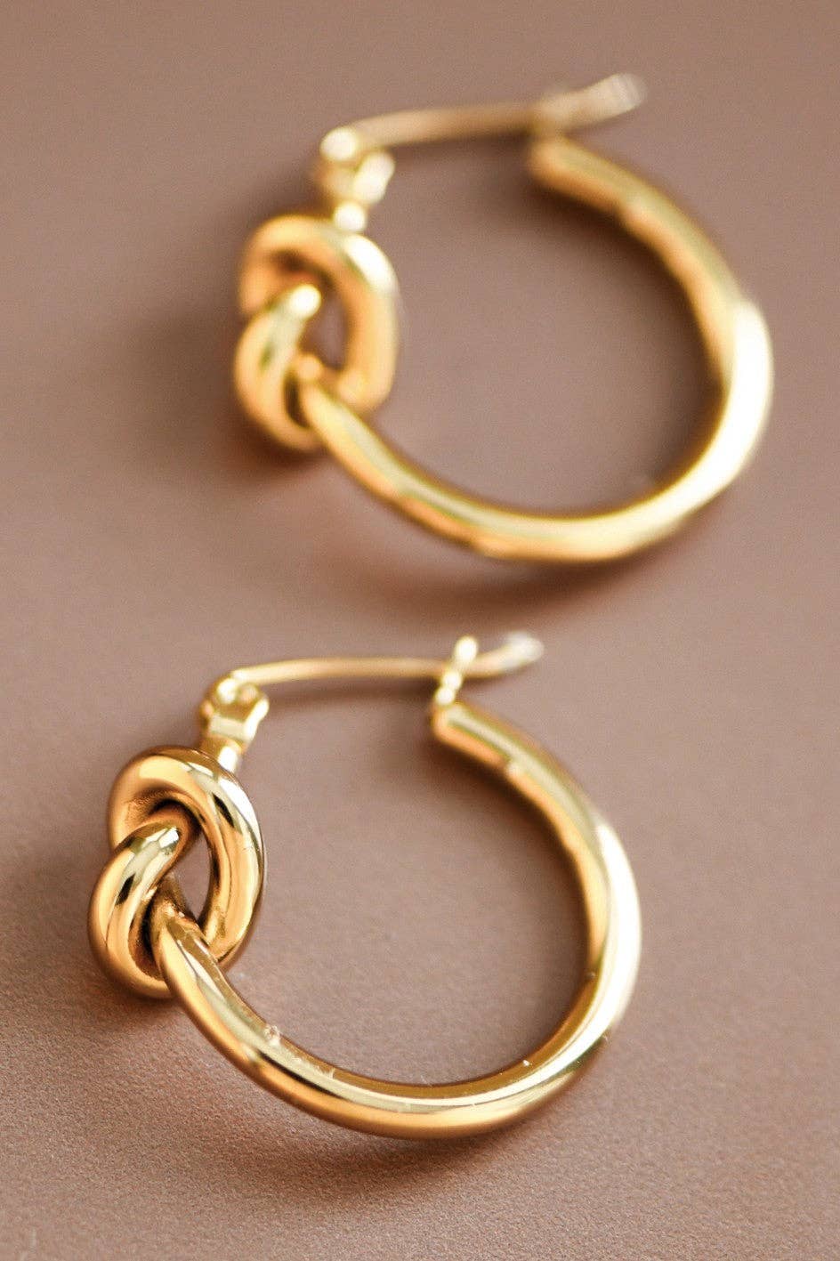18K Gold Plated Waterproof Stainless Steel Hoop Earrings