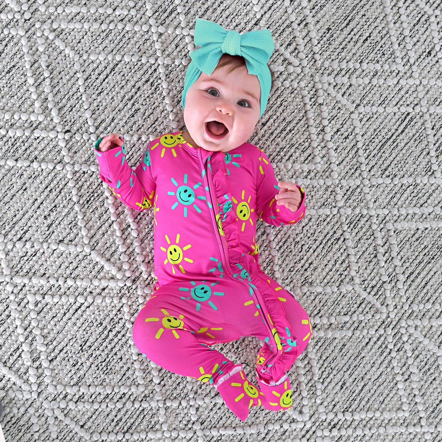 Brittany Smiley Face Ruffle Zip