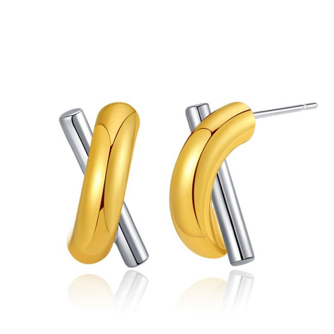 18K Gold Plated Waterproof Stainless Steel Stud Earrings
