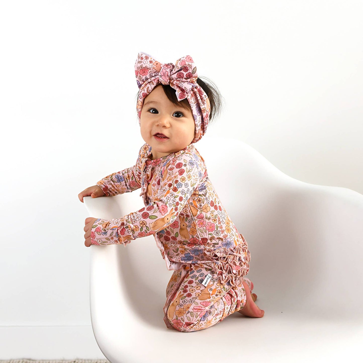 Meadow Floral Bunny Ruffle Zip