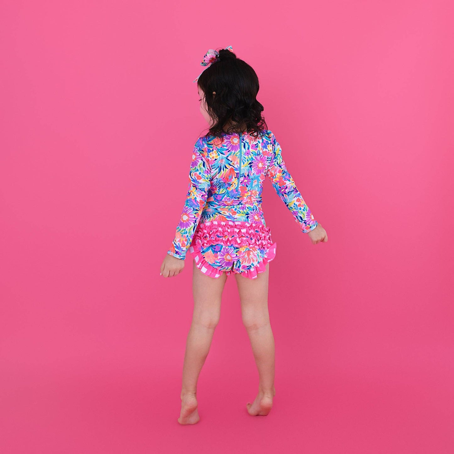 Megan Floral LONG SLEEVE RASH GUARD SWIMSUIT