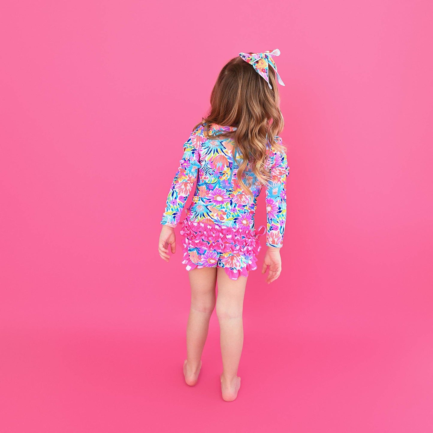Megan Floral LONG SLEEVE RASH GUARD SWIMSUIT