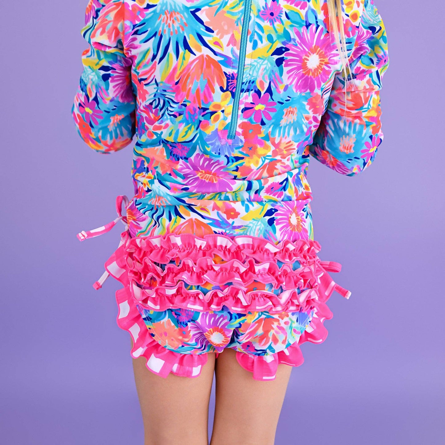 Megan Floral LONG SLEEVE RASH GUARD SWIMSUIT