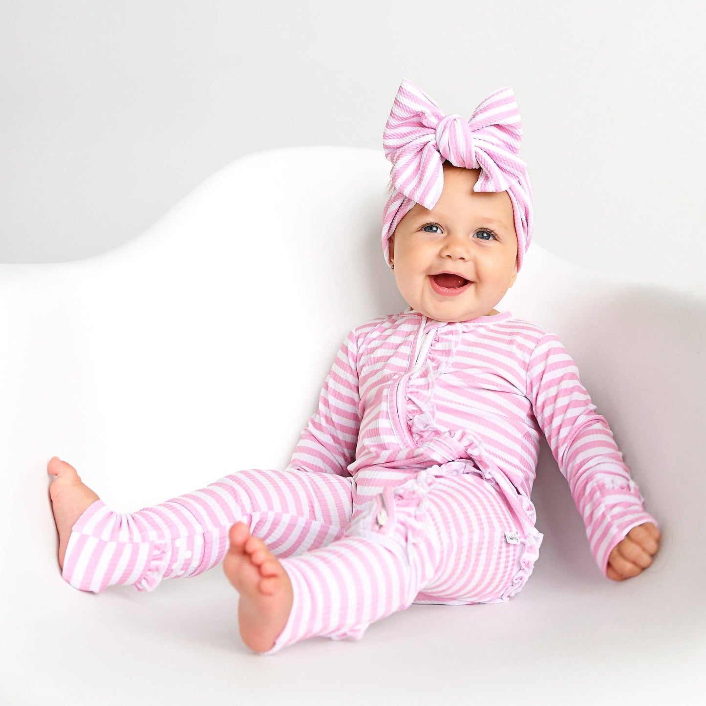 Lana Pink Ribbed RUFFLE ZIP