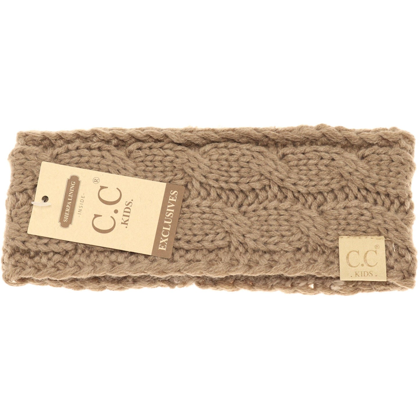 KIDS Solid Cable Knit CC Head Wrap
