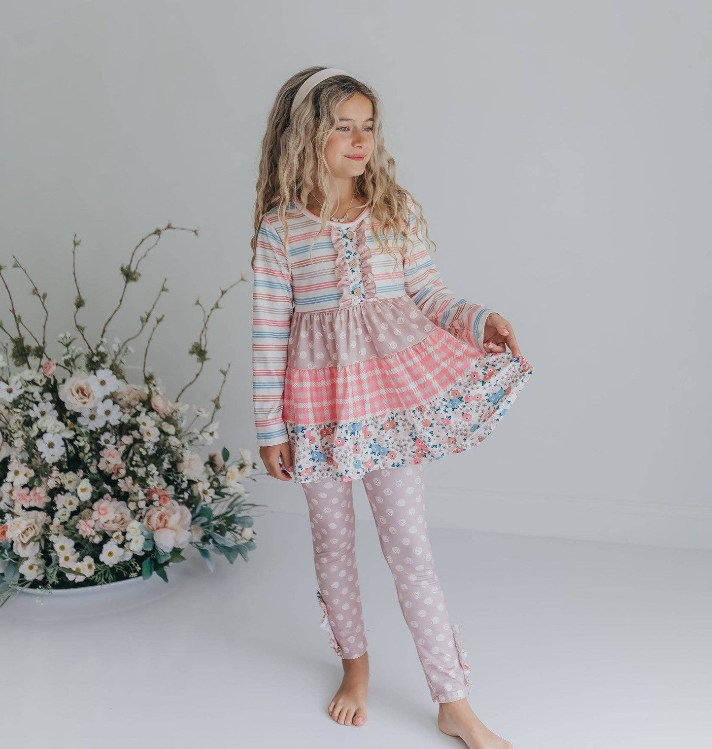 Ruffle Button Legging Set