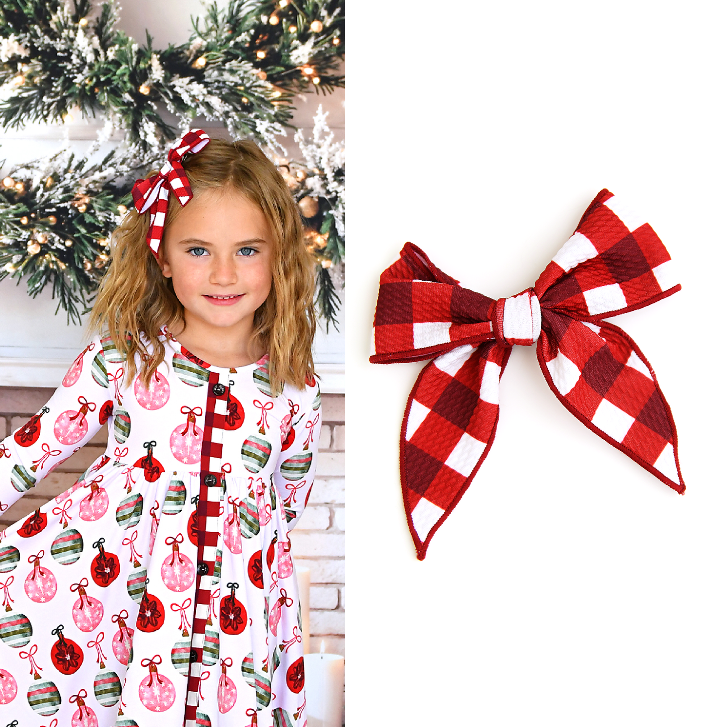 Emery Plaid CLIP BOW