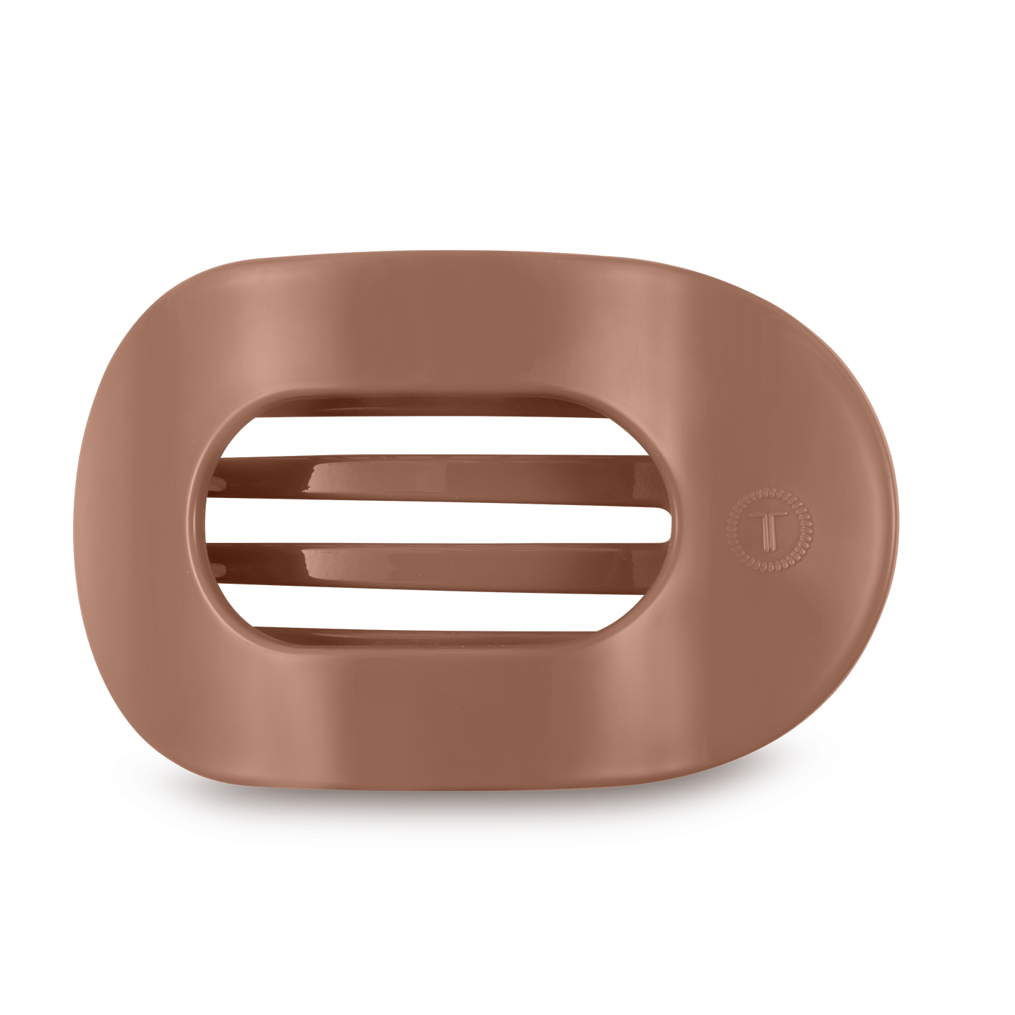 Teleties Round Flat Hair Clip Mocha Mousse