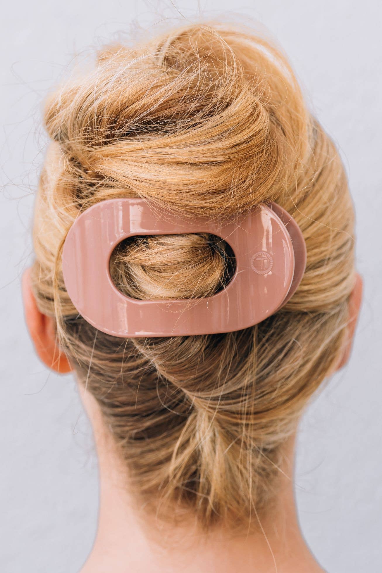 Teleties Round Flat Hair Clip Mocha Mousse