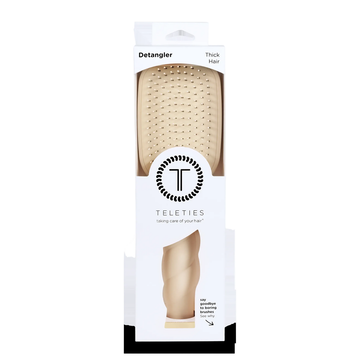Teleties Detangler Hair Brush for Thick Hair - Tan