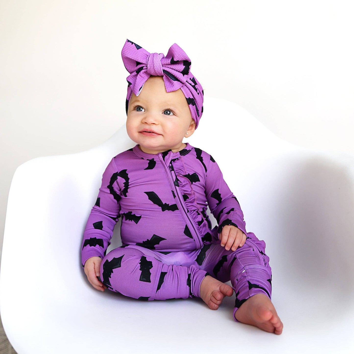 Echo Purple Bats RUFFLE ZIP