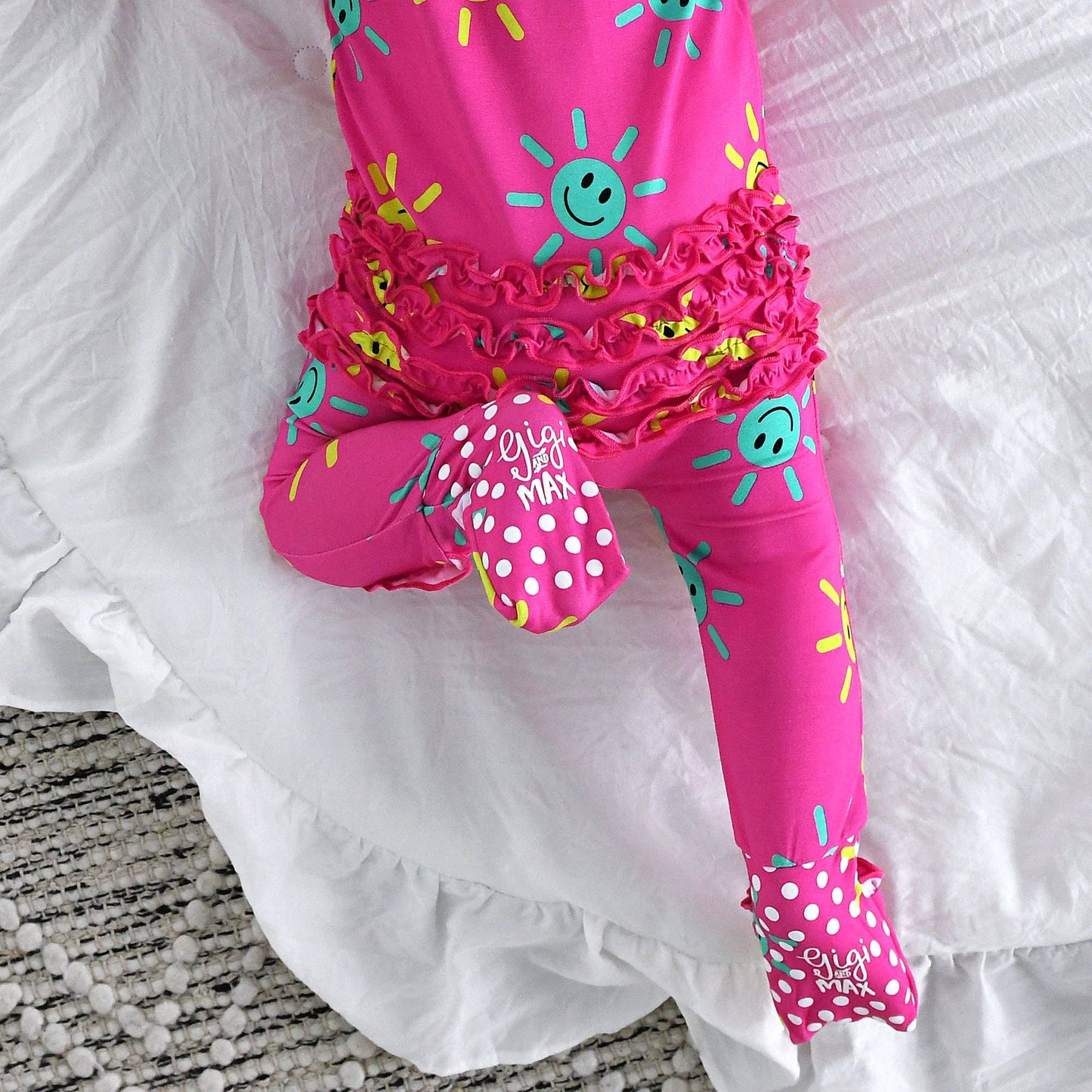 Brittany Smiley Face Ruffle Zip