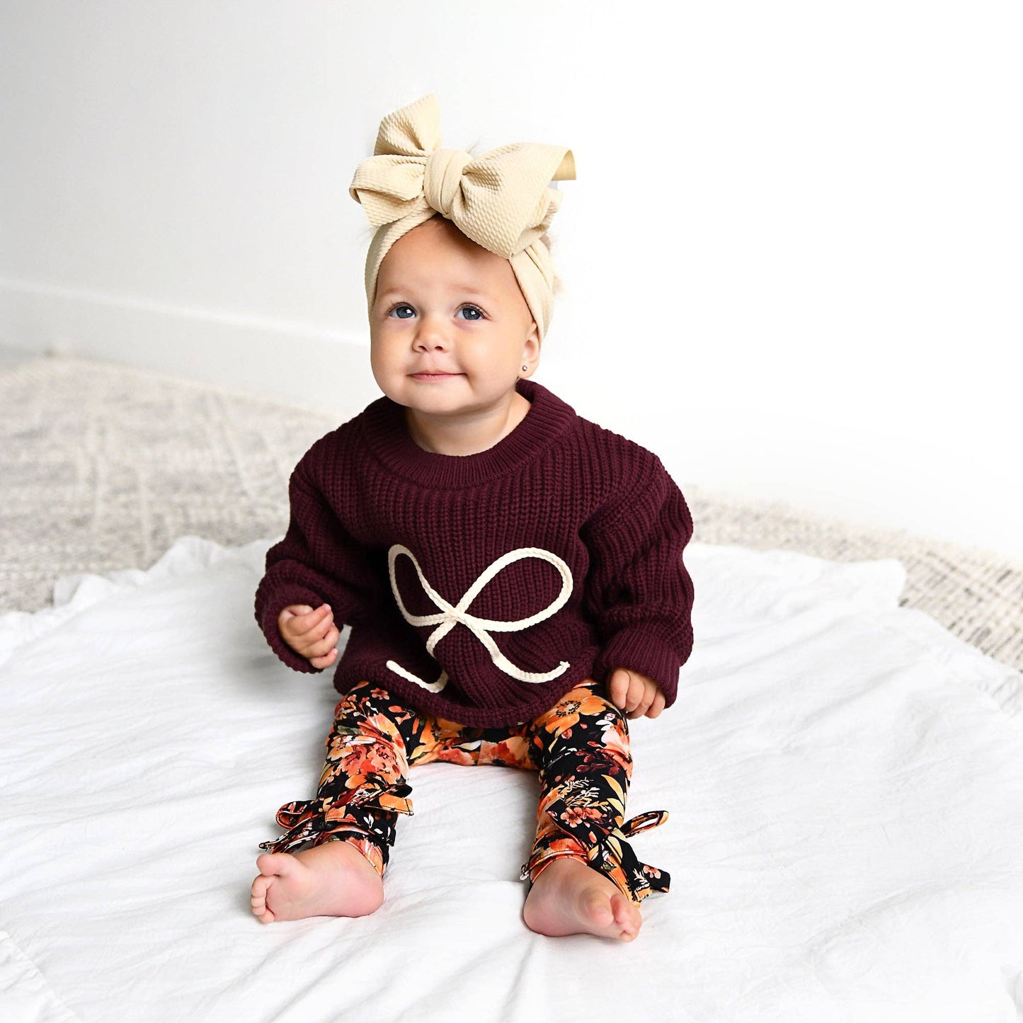 Maroon Bow SWEATER