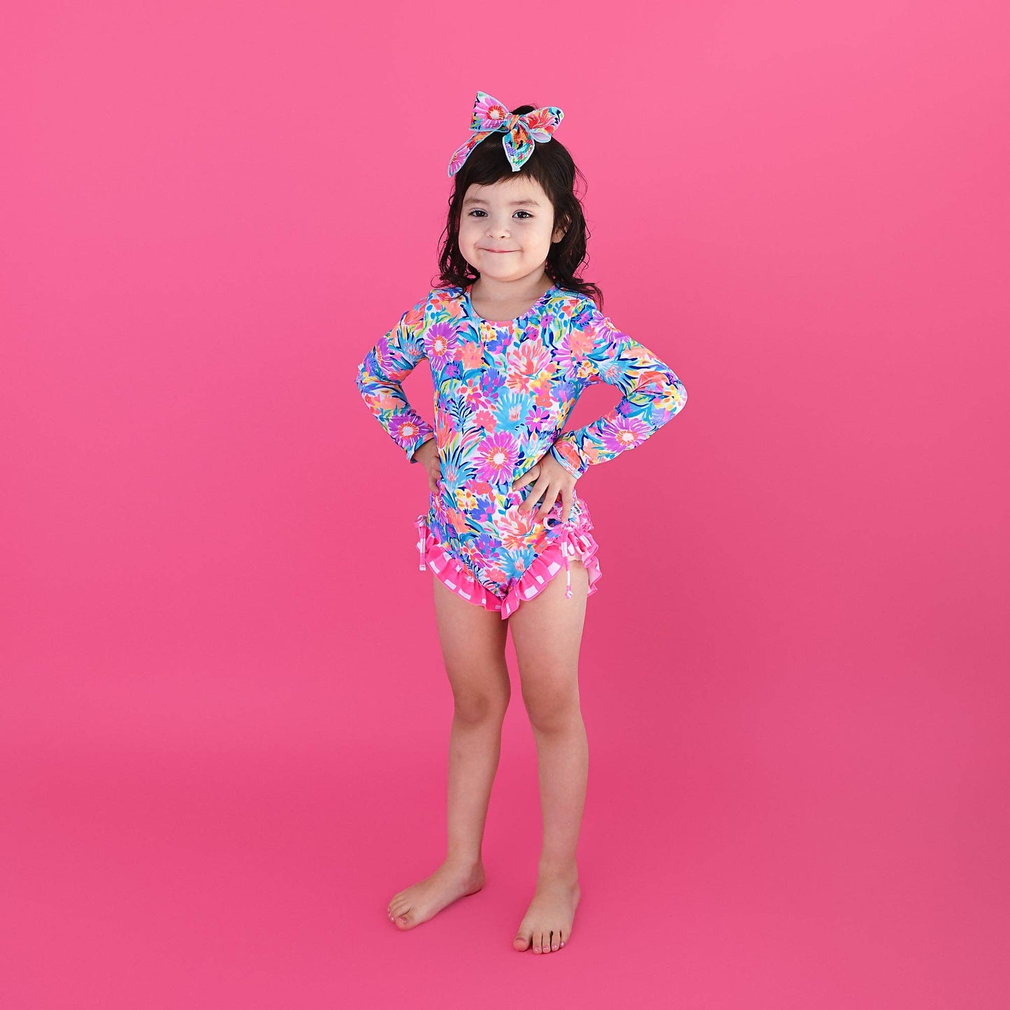 Megan Floral LONG SLEEVE RASH GUARD SWIMSUIT
