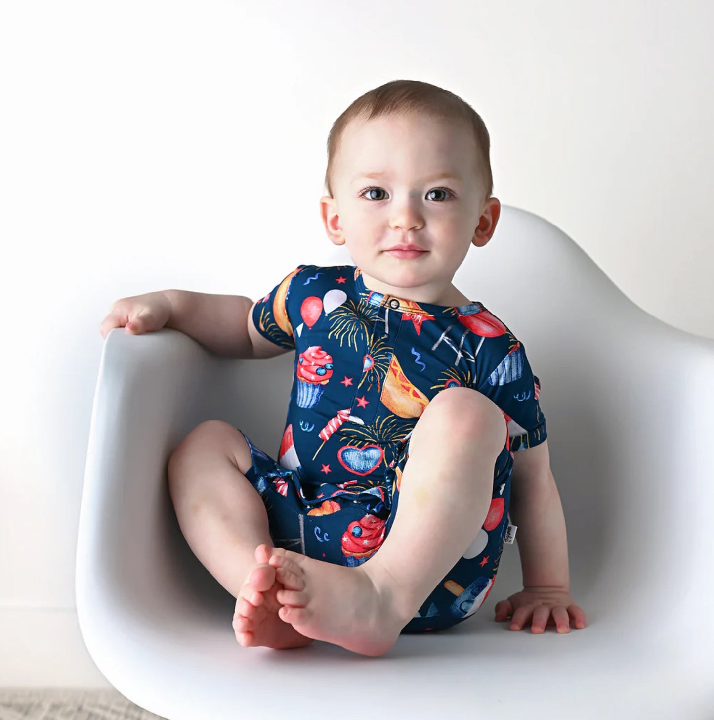 Banks Henley Romper Short by Gigi & Max