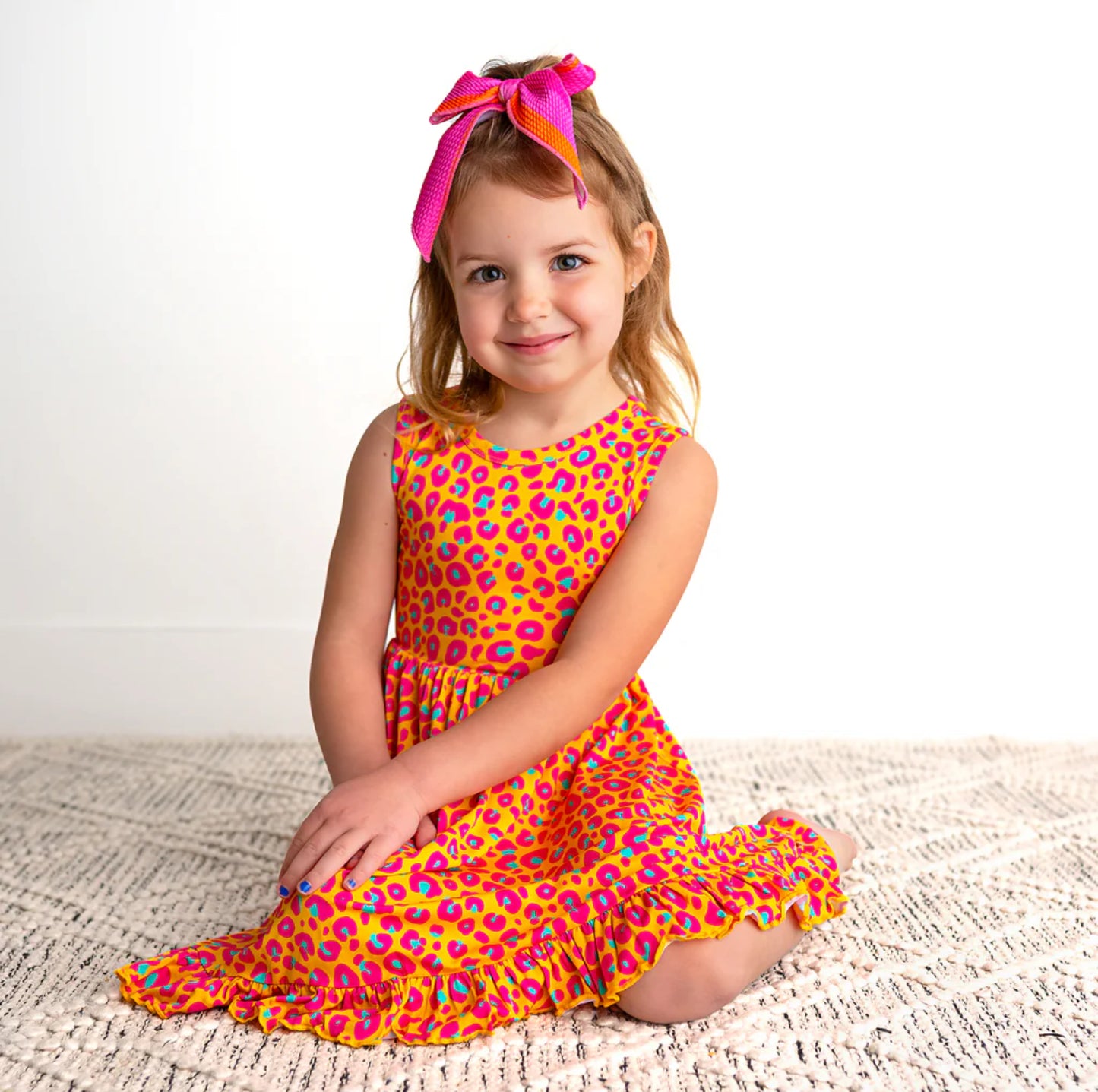 Kelly Leopard Tank Ruffle Twirl Dress by Gigi & Max