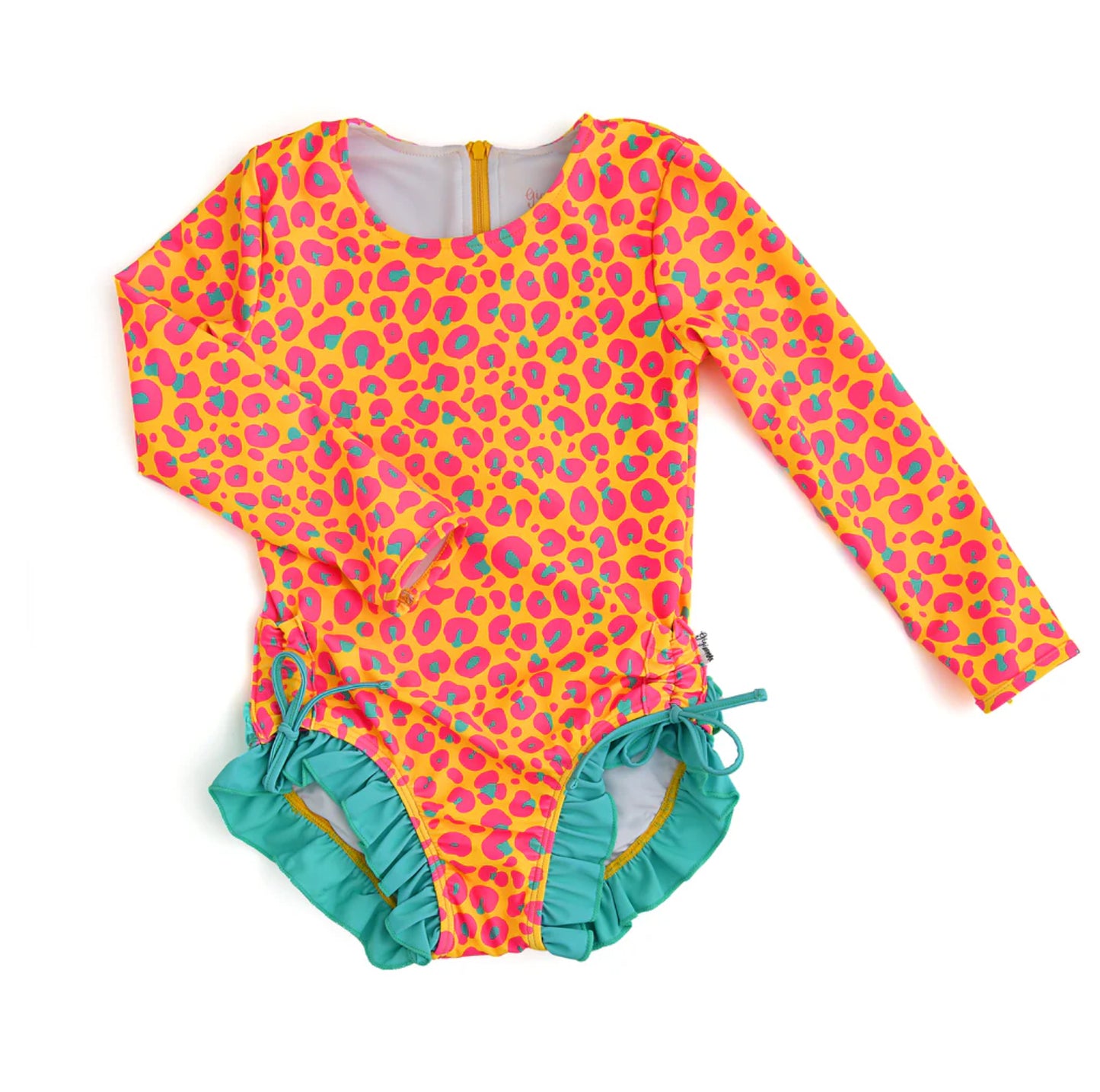 Kelly Cheetah Neon Rash Guard Swimsuit by Gigi & Max