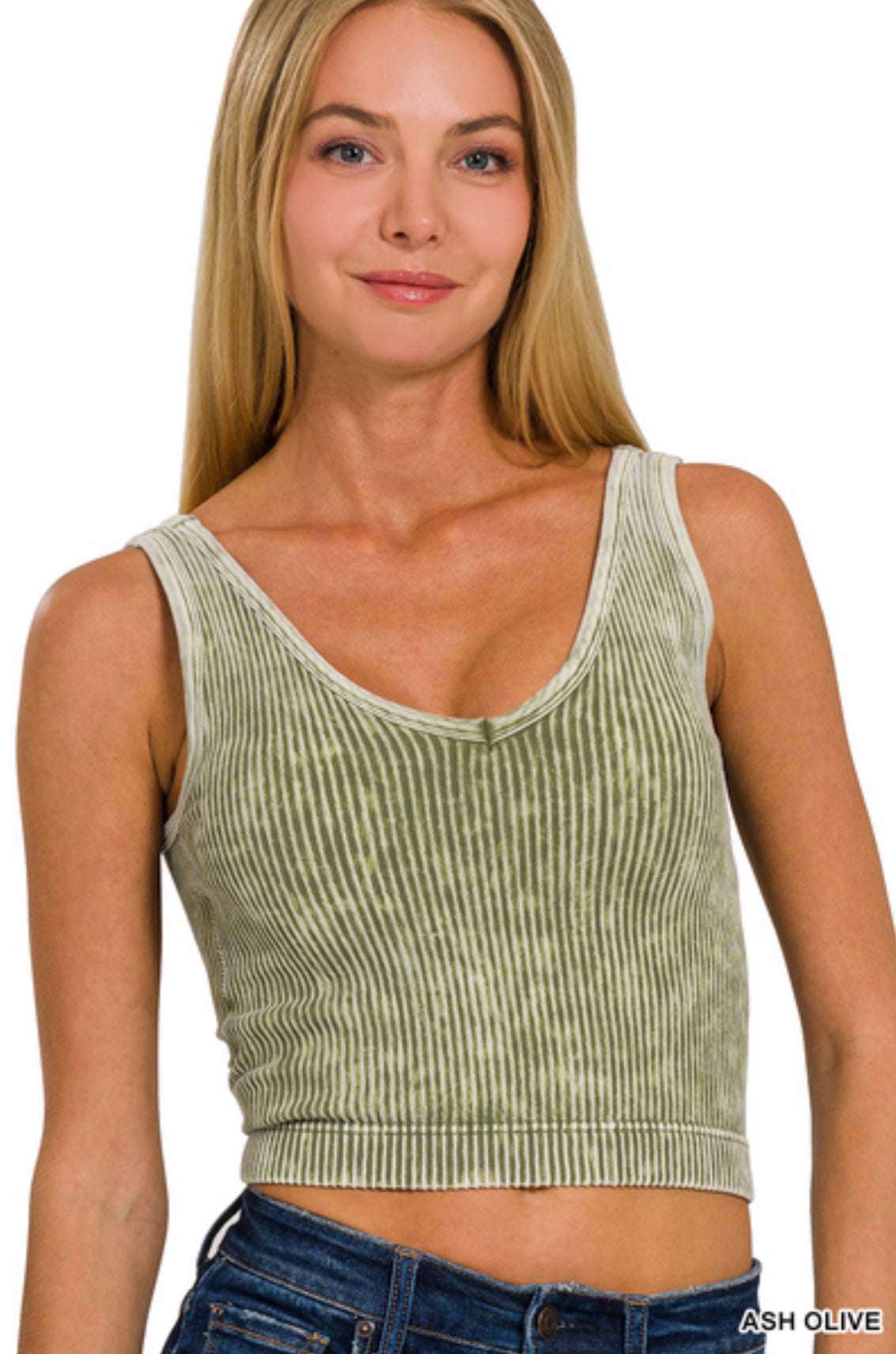 Padded/Cropped V Neck Tank (4 Colors)