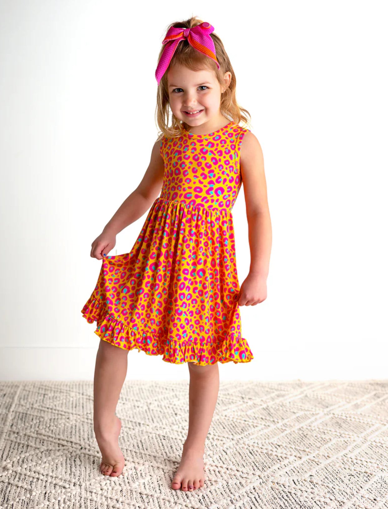 Kelly Leopard Tank Ruffle Twirl Dress by Gigi & Max