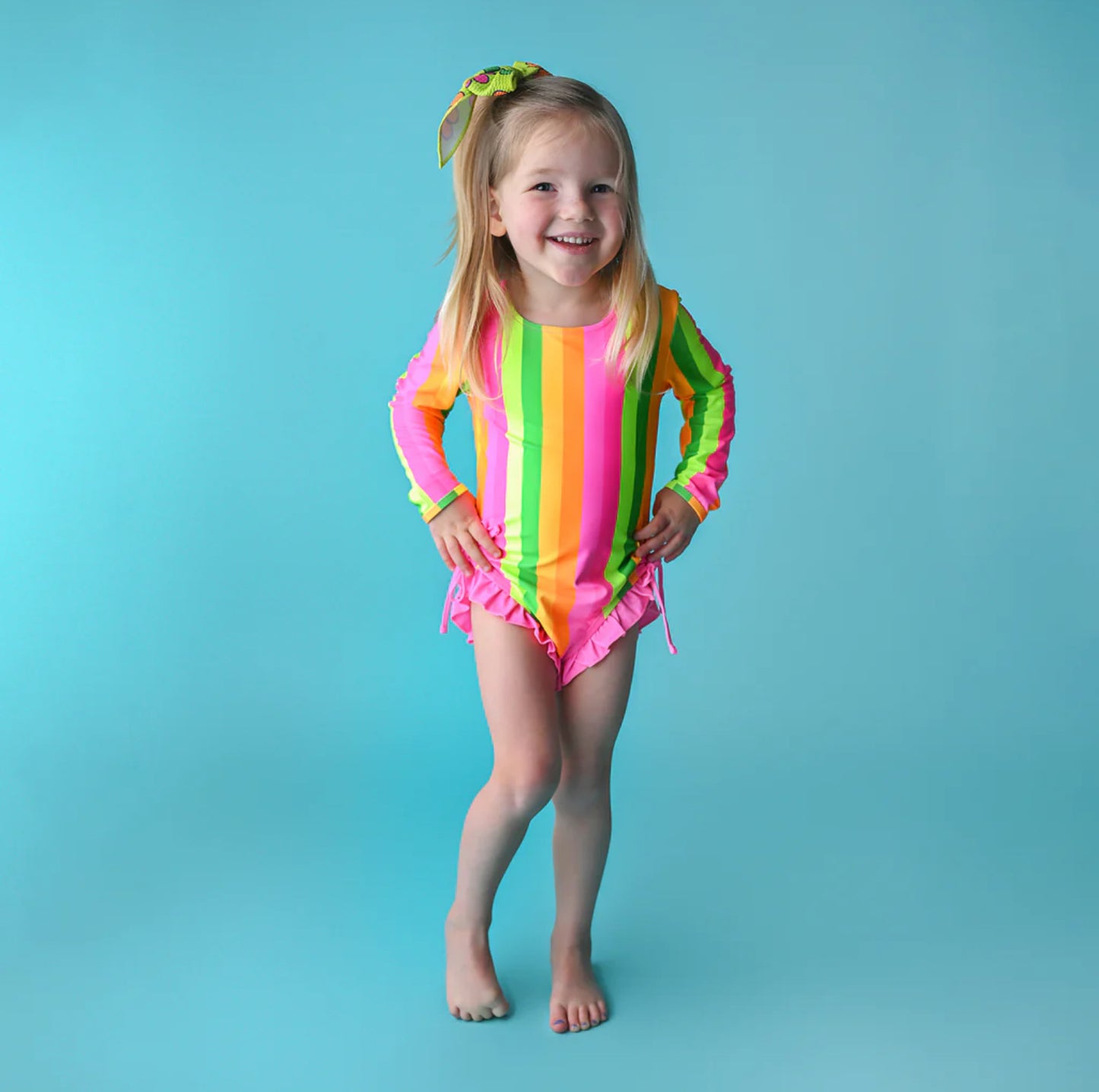 Stephanie Stripe Rash Guard Swimsuit by Gigi & Max
