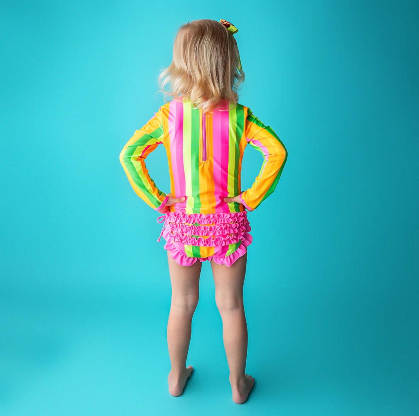 Stephanie Stripe Rash Guard Swimsuit by Gigi & Max