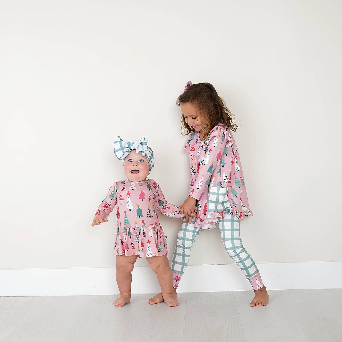 Noelle Pink Trees Peplum Set