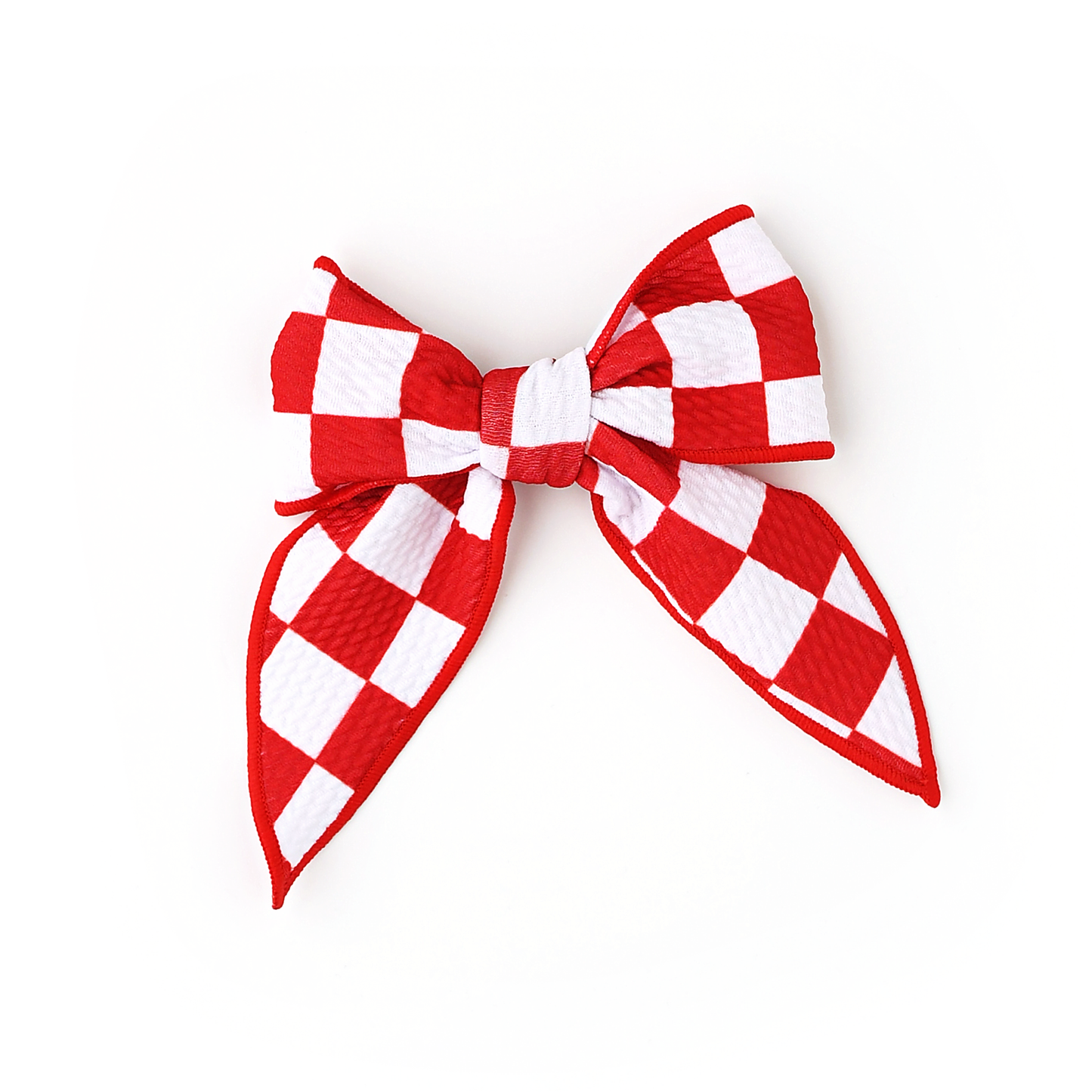 Beck Red Checks Clip Bow