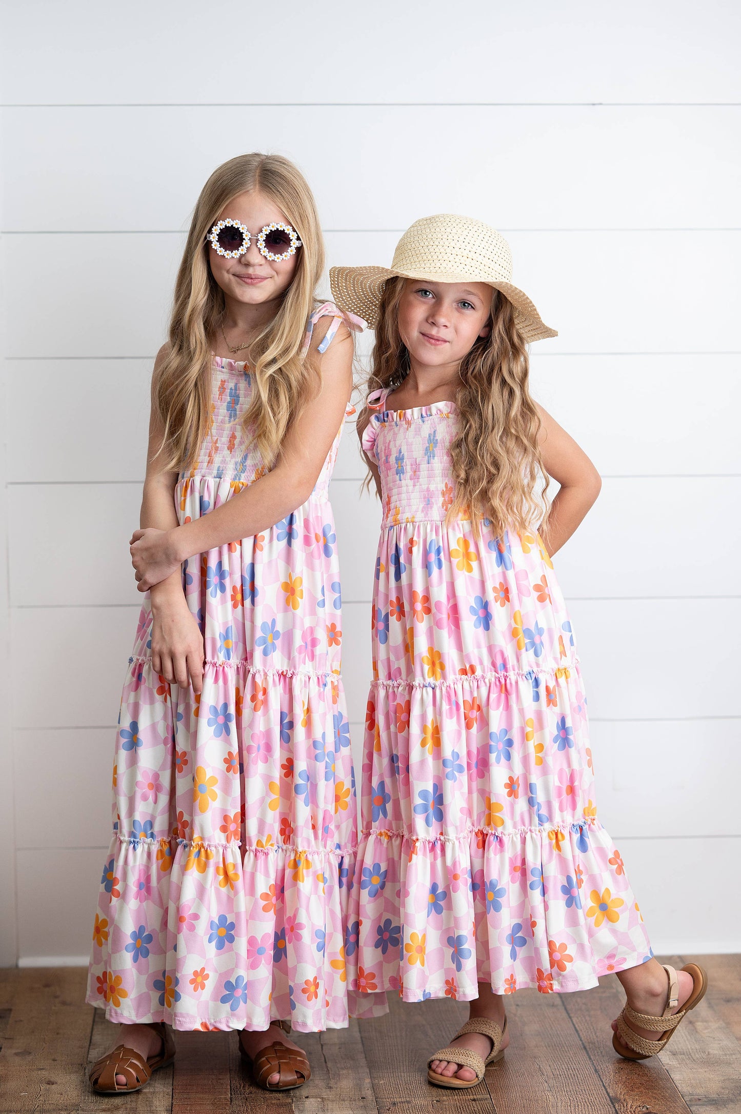 Girls Pink Retro Maxi Dress