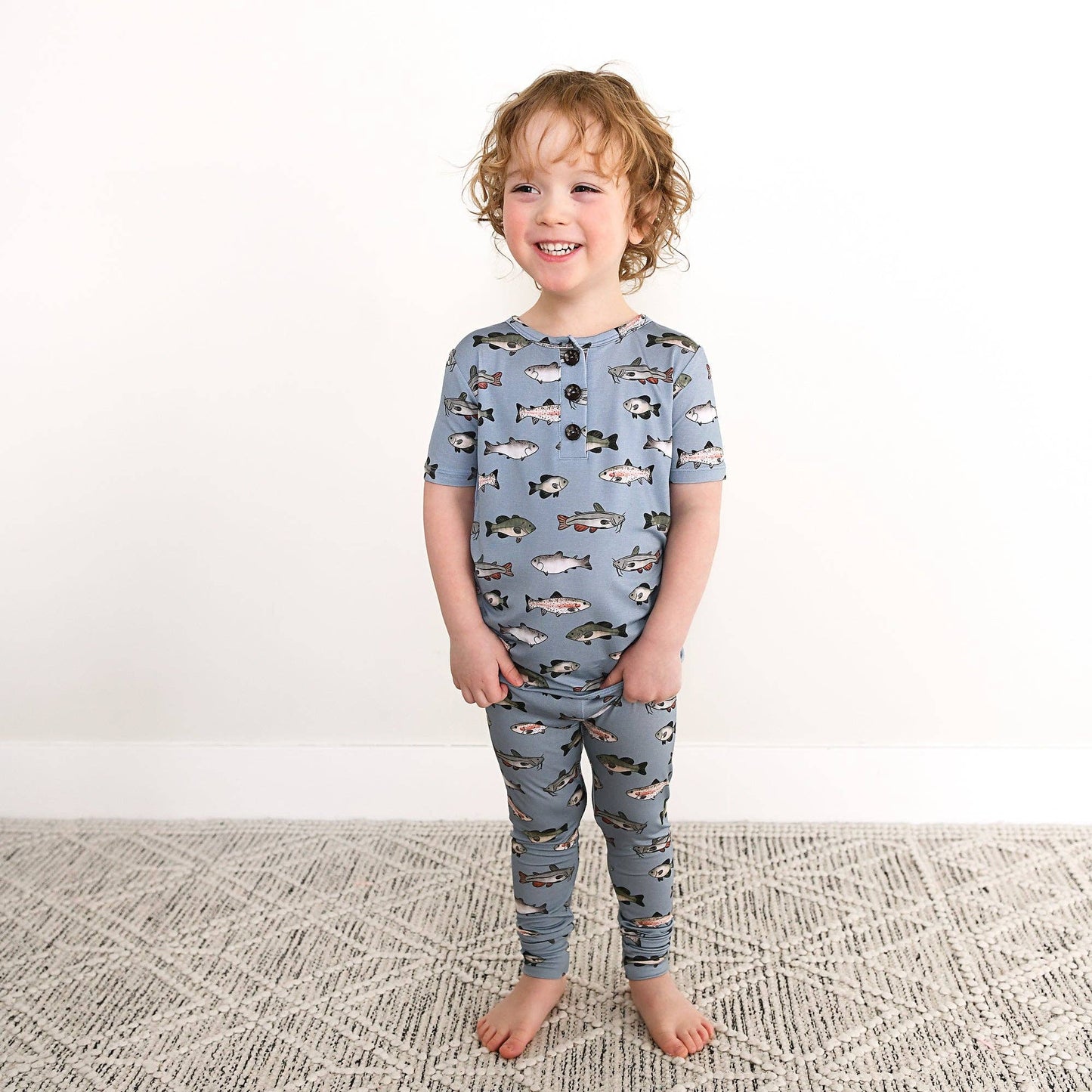 Wade TWO PIECE Fish Bamboo Lounge Set Kids Clothing