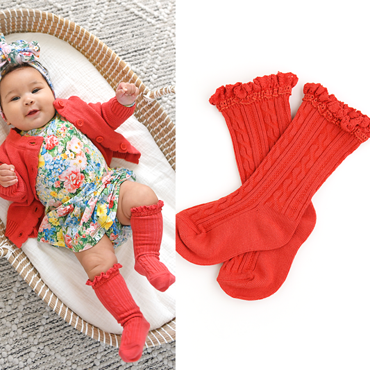 Cranberry LACE SOCKS