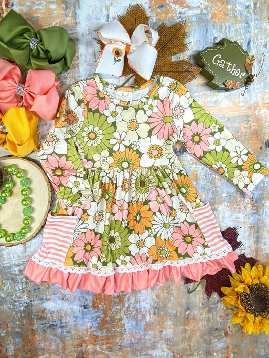 Fall Floral Twirl Dress