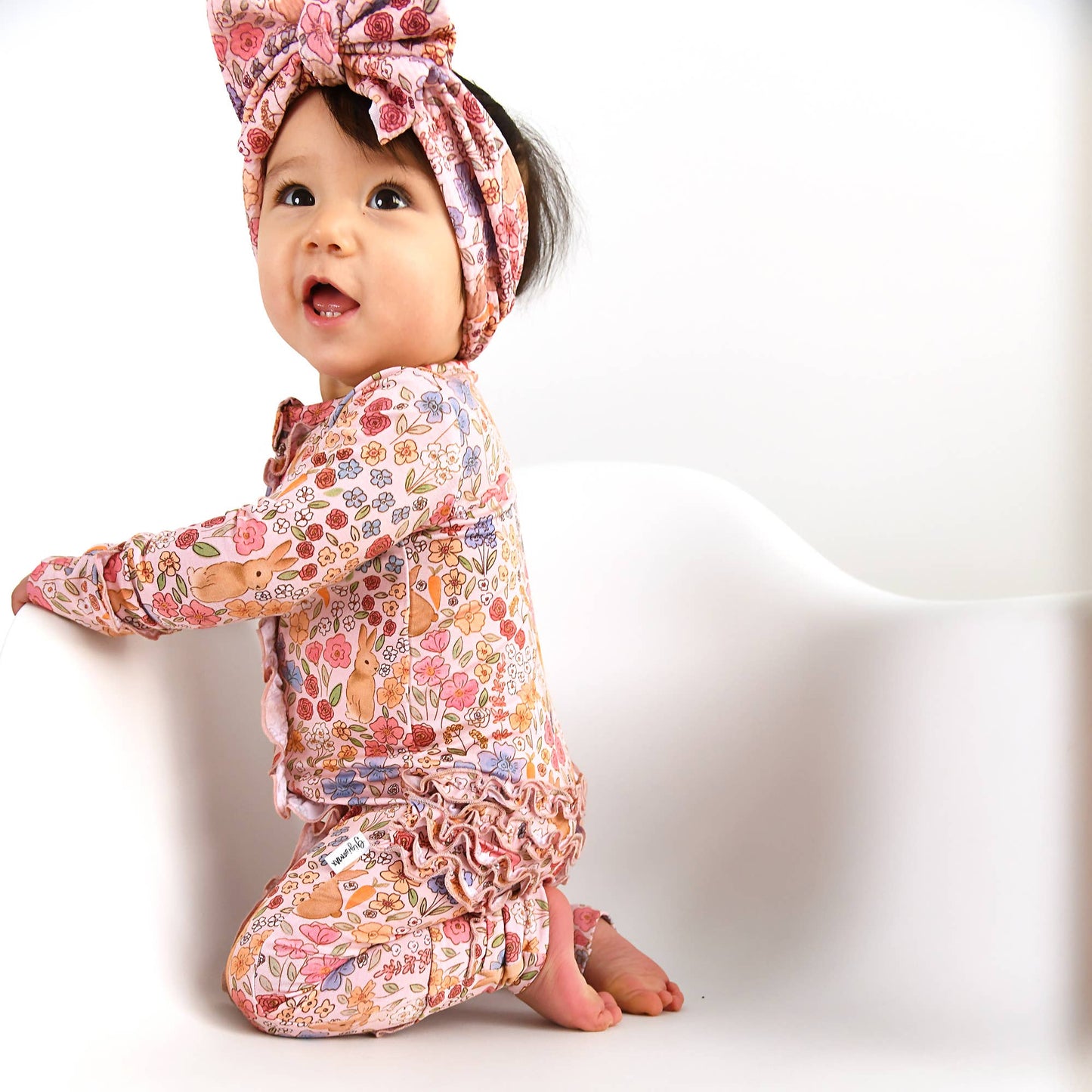 Meadow Floral Bunny Ruffle Zip