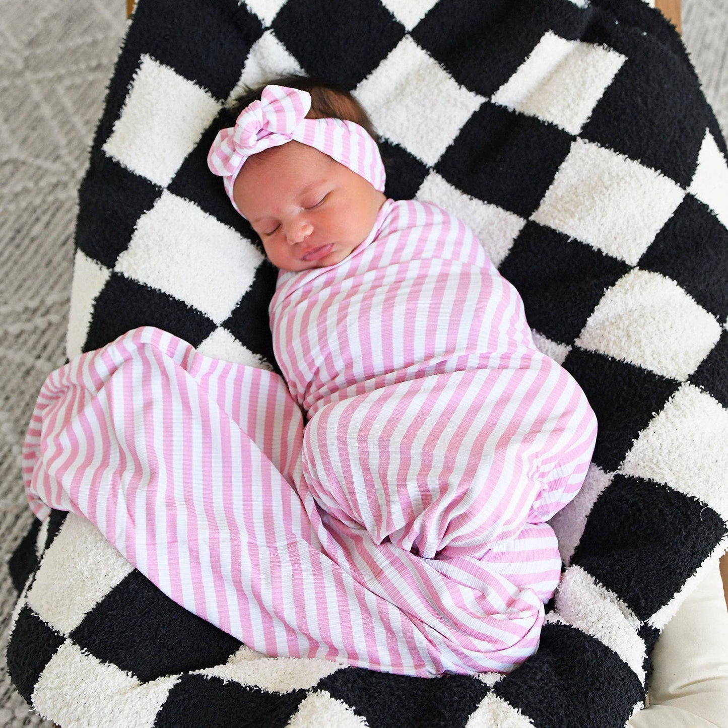 Lana Pink Ribbed SWADDLE