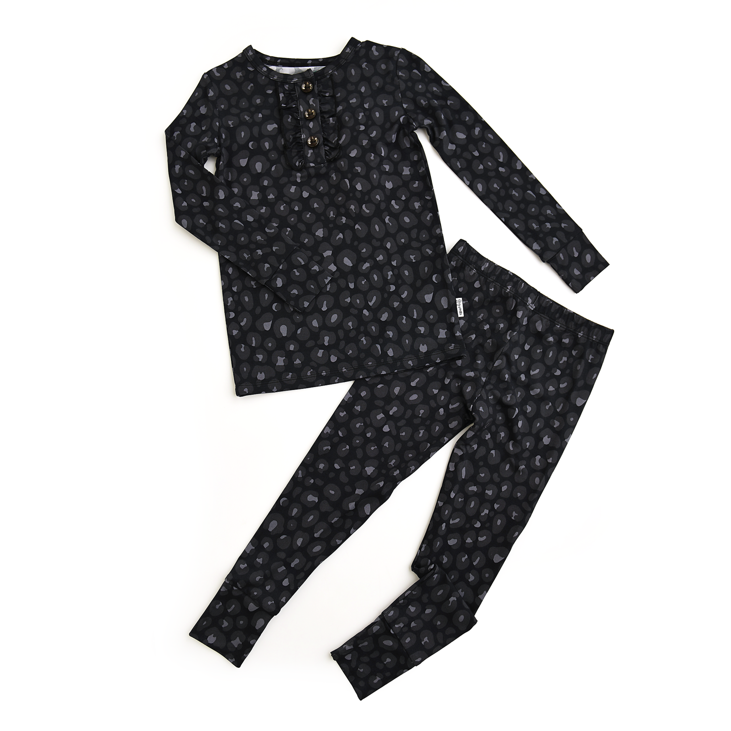 Ash Black Leopard RUFFLE TWO PIECE